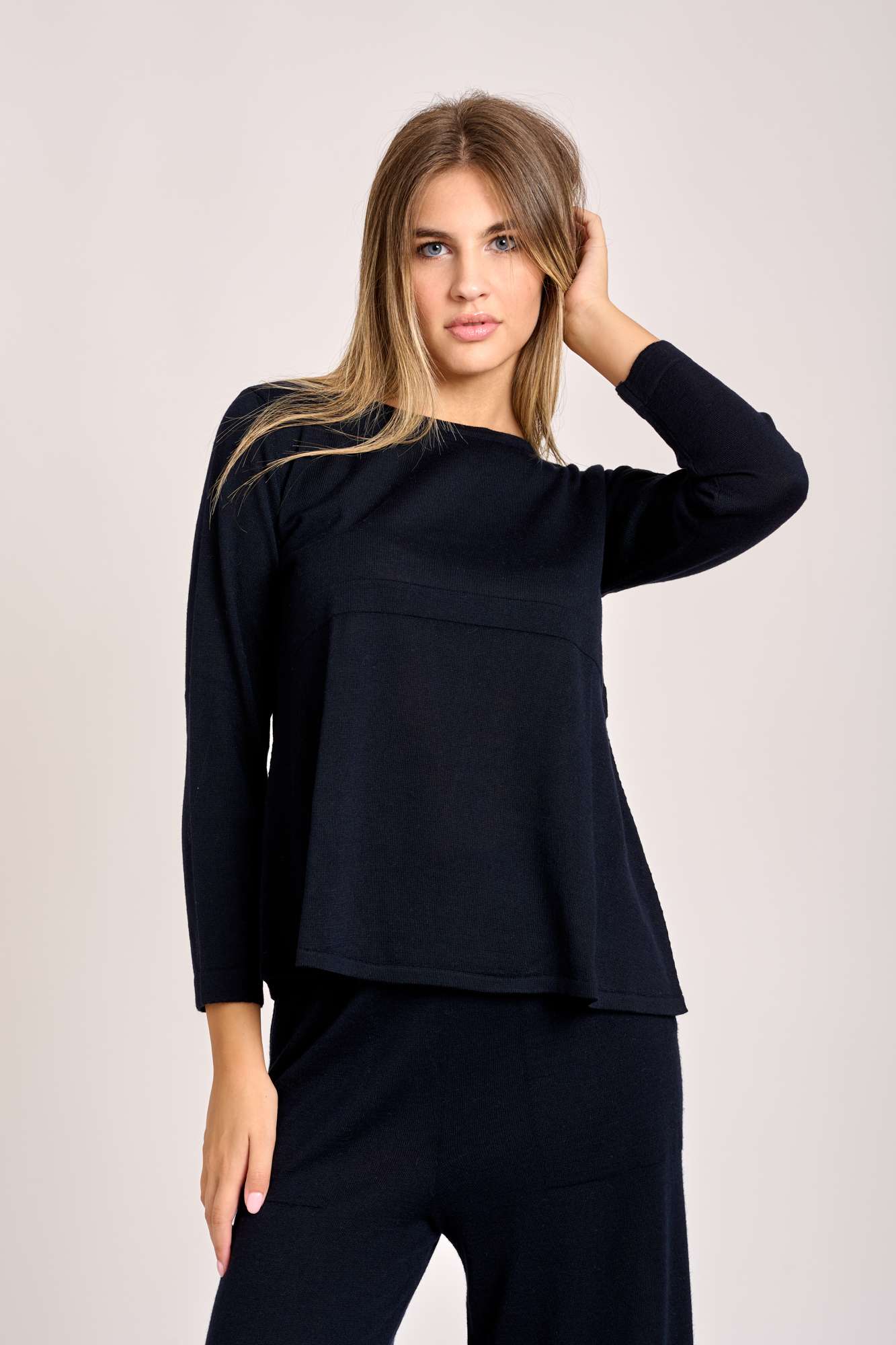 Girocollo Stondato Blu