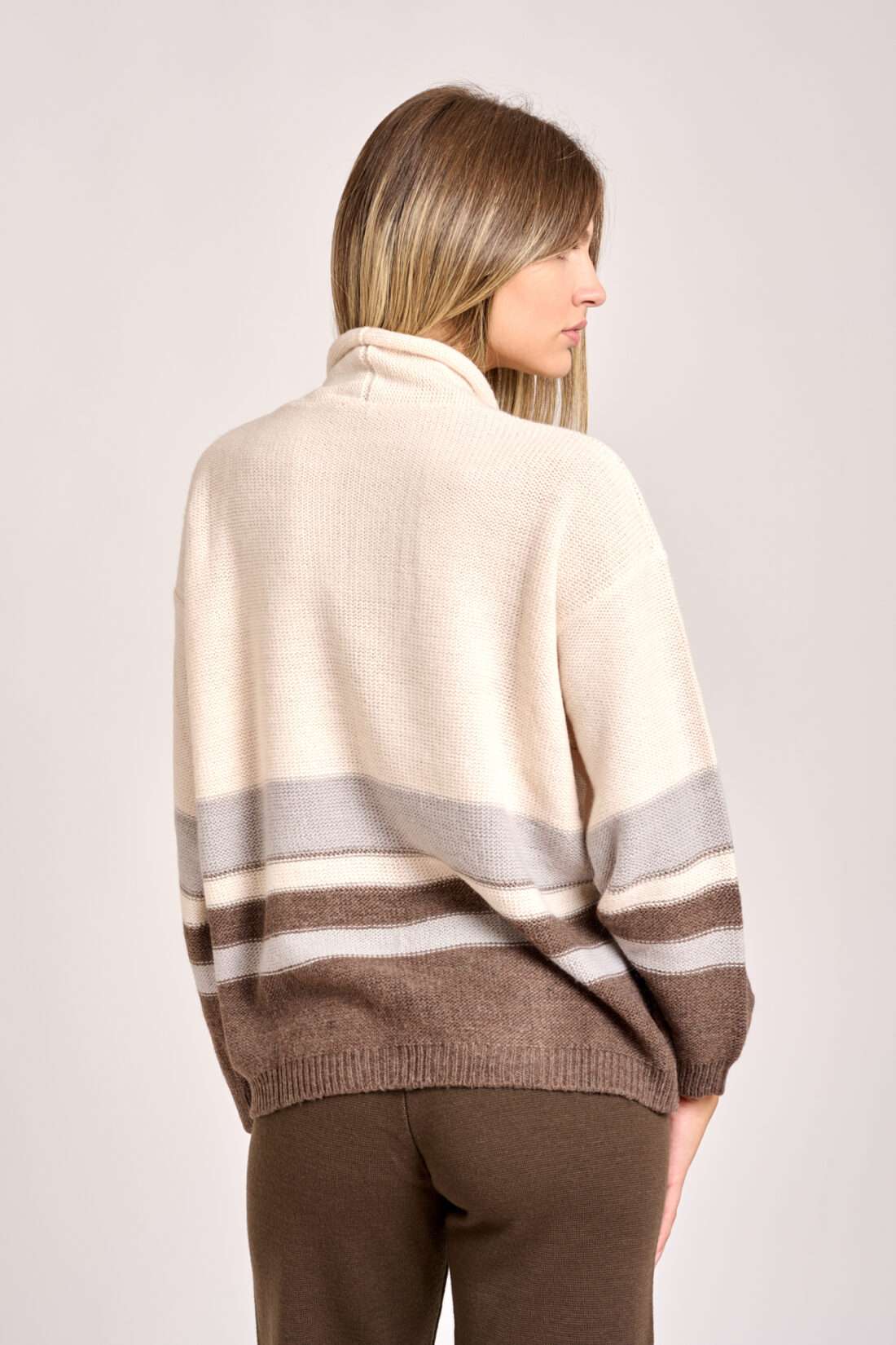Cardigan a Righe Moka - immagine 3