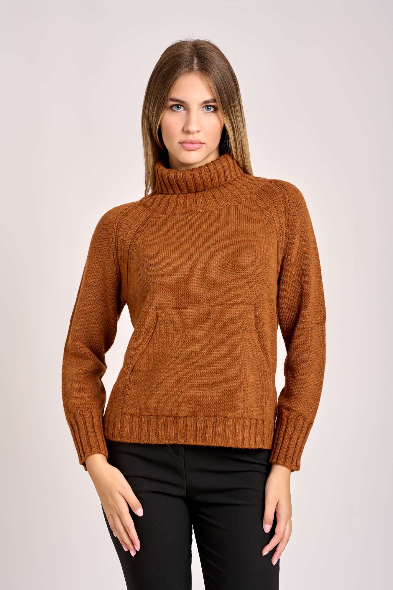 Maglia Tasche Cuoio
