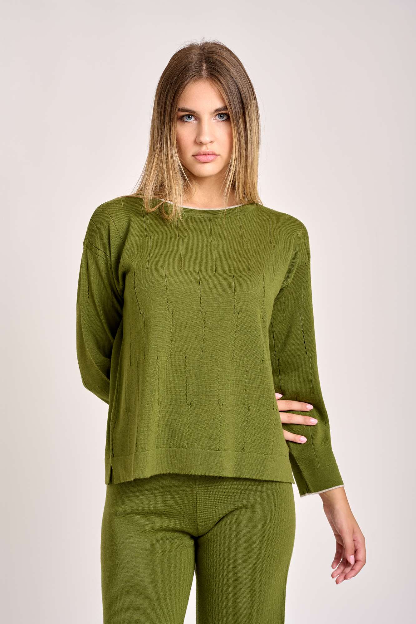 Girocollo Trafori Verde