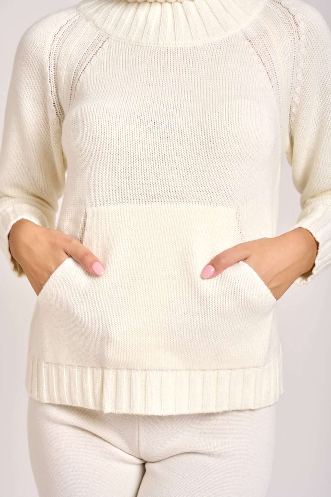 Maglia Tasche Latte - immagine 3