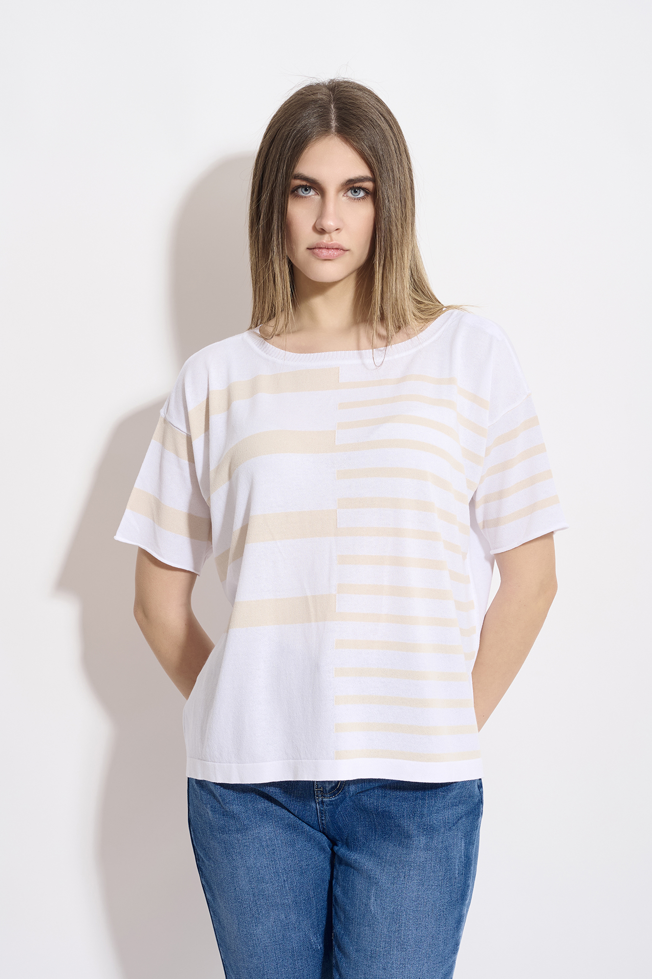 Scollo barca a righe